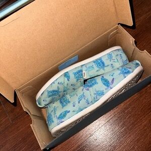 Toms Blue Flats with Sea Turtle Design